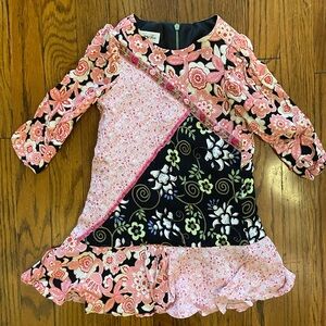 Malley Too Floral Patchwork Dress with Ruffle Hem